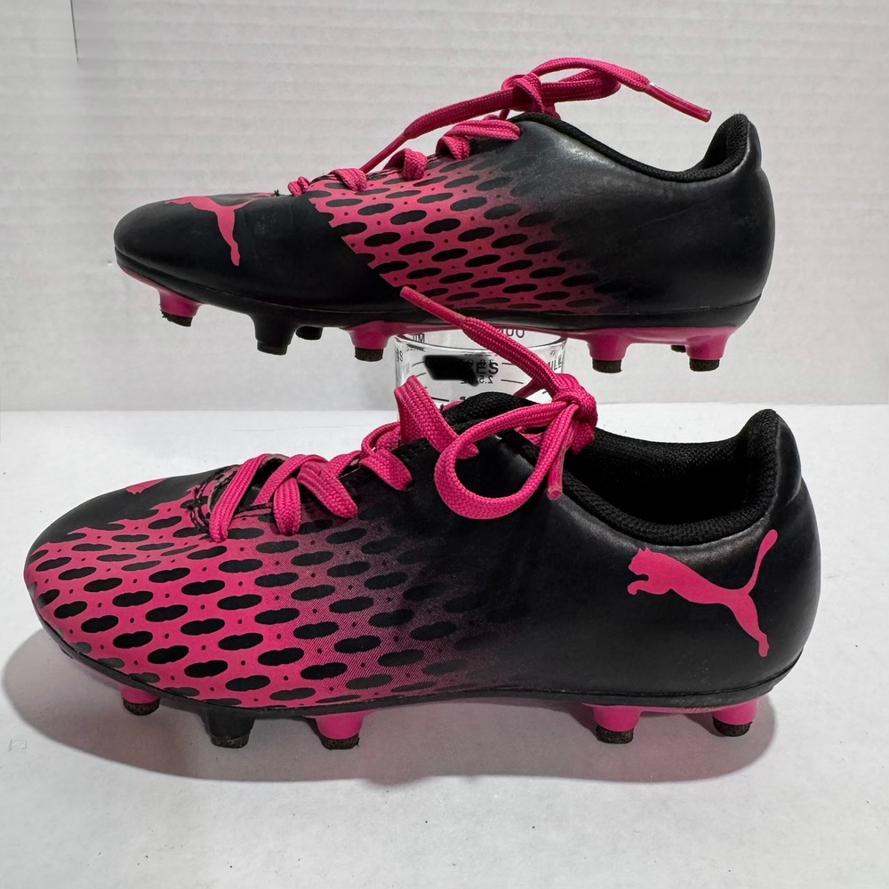 Puma Spirit III FG Kids Soccer Cleats Black Pink 106070-04 Size‎ 12.5C